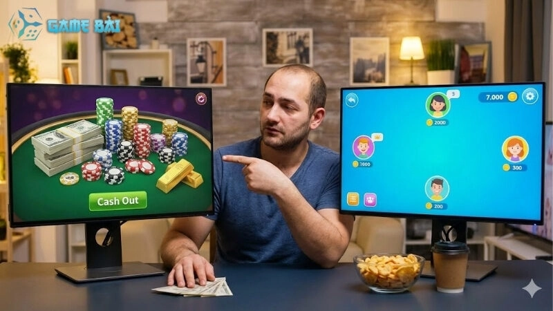 so-sanh-game-bai-doi-thuong-va-game-bai-giai-tri